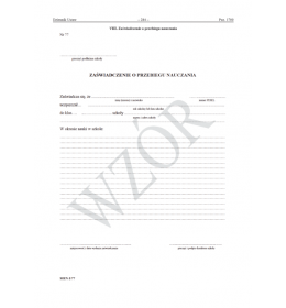 0088 Zaświadczenie o przebiegu nauczania MEN/77