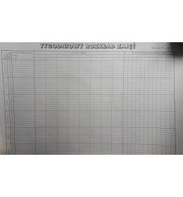 0130 Tygodniowy plan zajęć , arkusz podziału godzin w szkole  ( duży)format A1