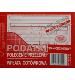 0156 Polecenie przelewu podatki bloczek