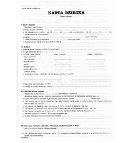 0999 Karta dziecka sześcioletniego (wypełnia lekarz i nauczyciel w przedszkolu)