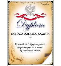 Dyplom bardzo dobrego ucznia A236