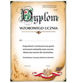 Dyplom wzorowego ucznia A696