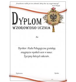 Dyplom wzorowego ucznia A769