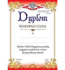 Dyplom wzorowego ucznia A776