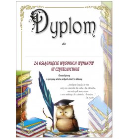 Dyplom za czytelnictwo A1148
