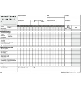 0202 Karta ewidencji czasu pracy miesięczna