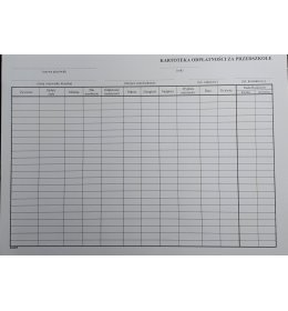 0809 Karta odpłatności za przedszkole 