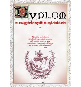 Dyplom za czytelnictwo A967