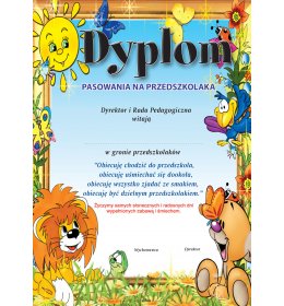 Dyplom pasowania na przedszkolaka B322