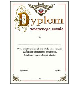 Dyplom wzorowego ucznia A636