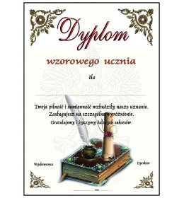 Dyplom wzorowego ucznia A650