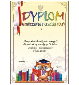 Dyplom ukończenia 3 klasy A733
