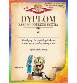 Dyplom bardzo dobrego ucznia A656