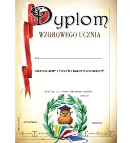 Dyplom wzorowego ucznia A155