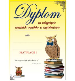 Dyplom czytelnictwo A92