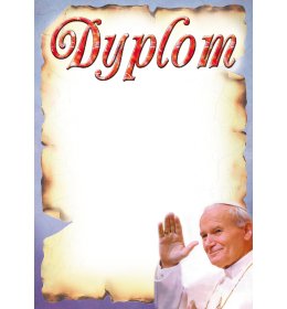 Dyplom z papieżem JPII A879