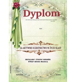 Dyplom za aktywne uczestnictwo w życiu klasy A690