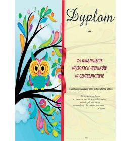 Dyplom za czytelnictwo A1096