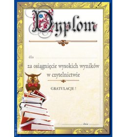 Dyplom za czytelnictwo A709