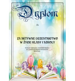 Dyplom za pracę na rzecz szkoły A869