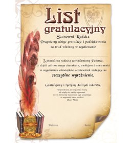 List gratulacyjny A651