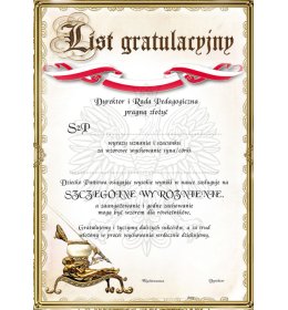 List gratulacyjny A71