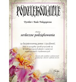 Podziękowanie A1086