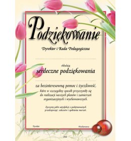 Podziękowanie A685