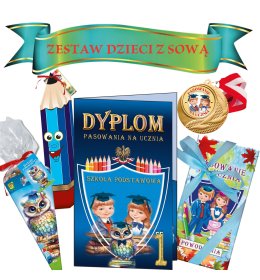 Zestaw dzieci z sową