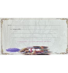 Dedykacja do nagrody książkowej J210