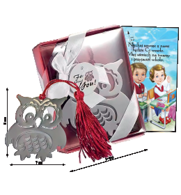 Metalowa zakładka Sowa mądra głowa RP99