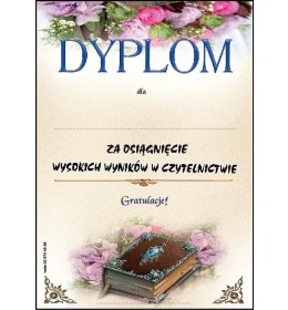 Dyplom za czytelnictwo A709