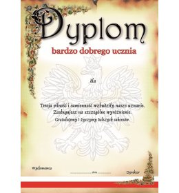 Dyplom bardzo dobrego ucznia A939