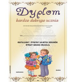 Dyplom bardzo dobrego ucznia A340