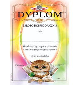 Dyplom bardzo dobrego ucznia A881