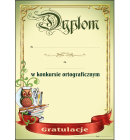 Dyplom  konkurs ortograficzny A10 OLD