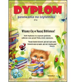 Dyplom pasowania na czytelnika B405