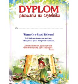 Dyplom pasowania na czytelnika B855