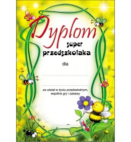 Dyplom super przedszkolaka A555
