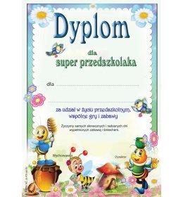Dyplom super przedszkolaka B856