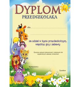 Dyplom przedszkolaka B858