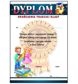 Dyplom ukończenia 3 klasy A877