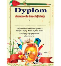 Dyplom ukończenia 3 klasy A1003