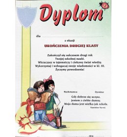 Dyplom ukończenia drugiej klasy B202OLD