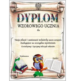 Dyplom wzorowego ucznia B45