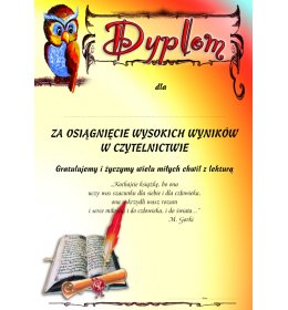 Dyplom za czytelnictwo A148