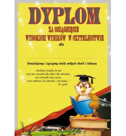 Dyplom za czytelnictwo A345
