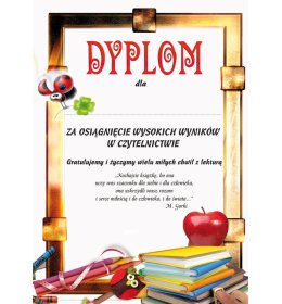 Dyplom za czytelnictwo A693