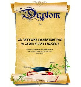 Dyplom za pracę na rzecz szkoły A346