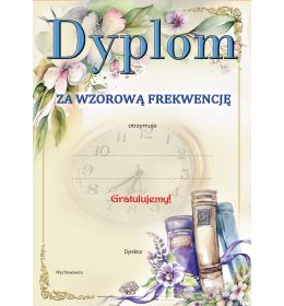 Dyplom za wzorową frekwencję A669